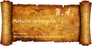 Matula Arisztid névjegykártya